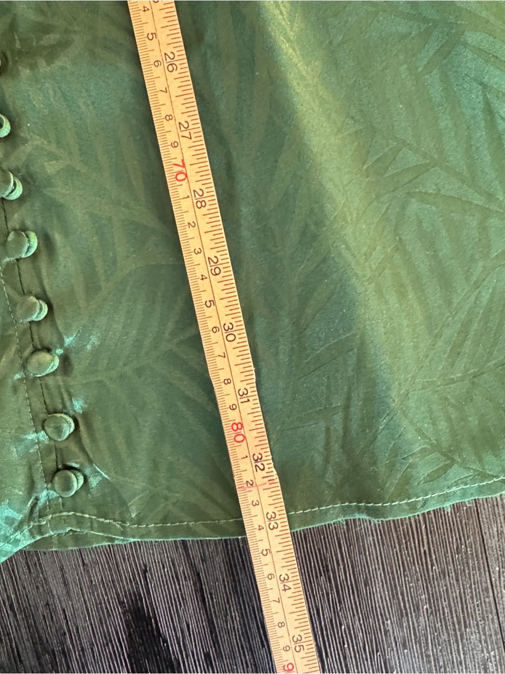 Hello Molly Heart Eyes Emerald Green Satin Palm Print Long Sleeve Mini Dress 12 - Picture 14 of 16